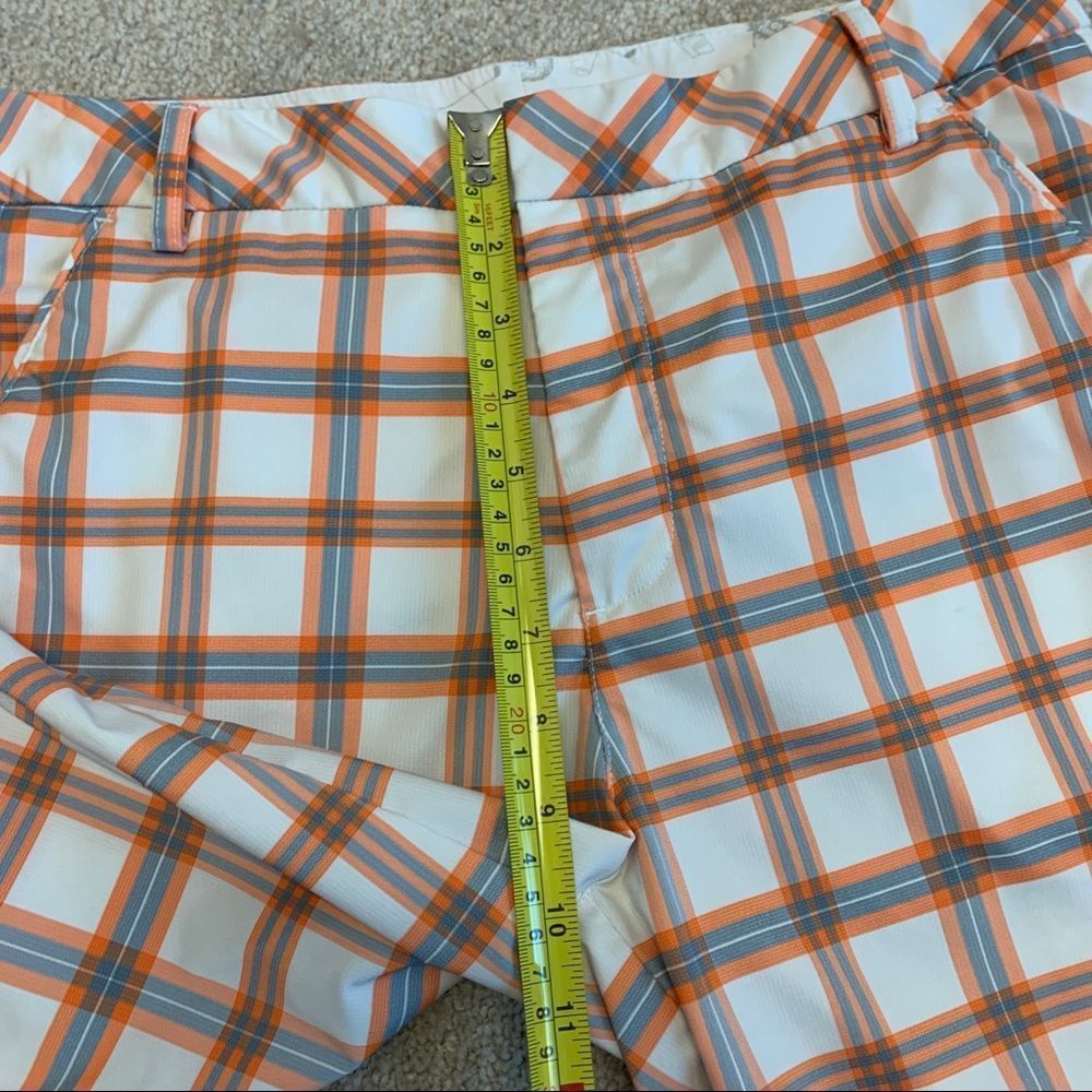 Puma White, Orange & Brown Plaid Straight Leg Golf Pants - Picture 6 of 10